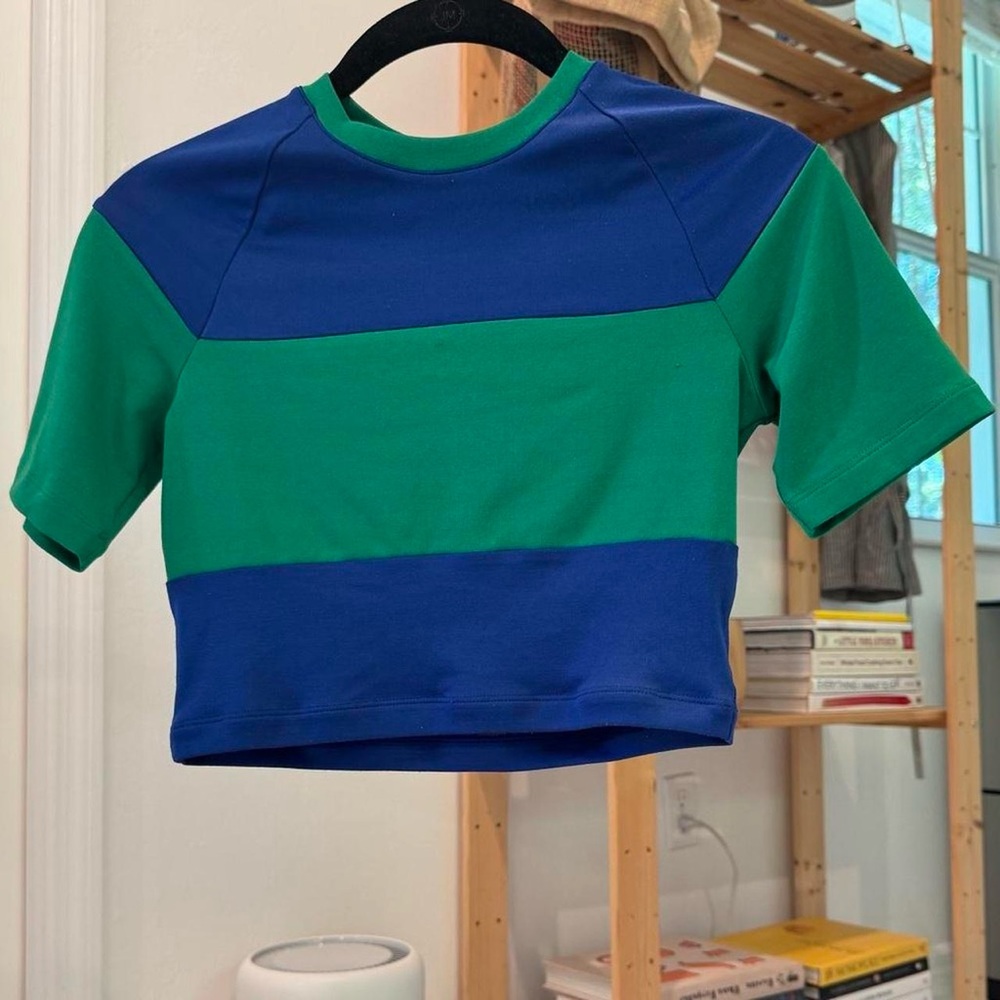 Striped Tory Burch Crewneck Cropped Tee